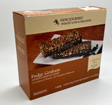 New Journey Fudge Graham Bar – emballage attrayant et collation protéinée.