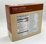 New Journey Fudge Graham Bar – étiquette nutritionnelle pour plan alimentaire équilibré.