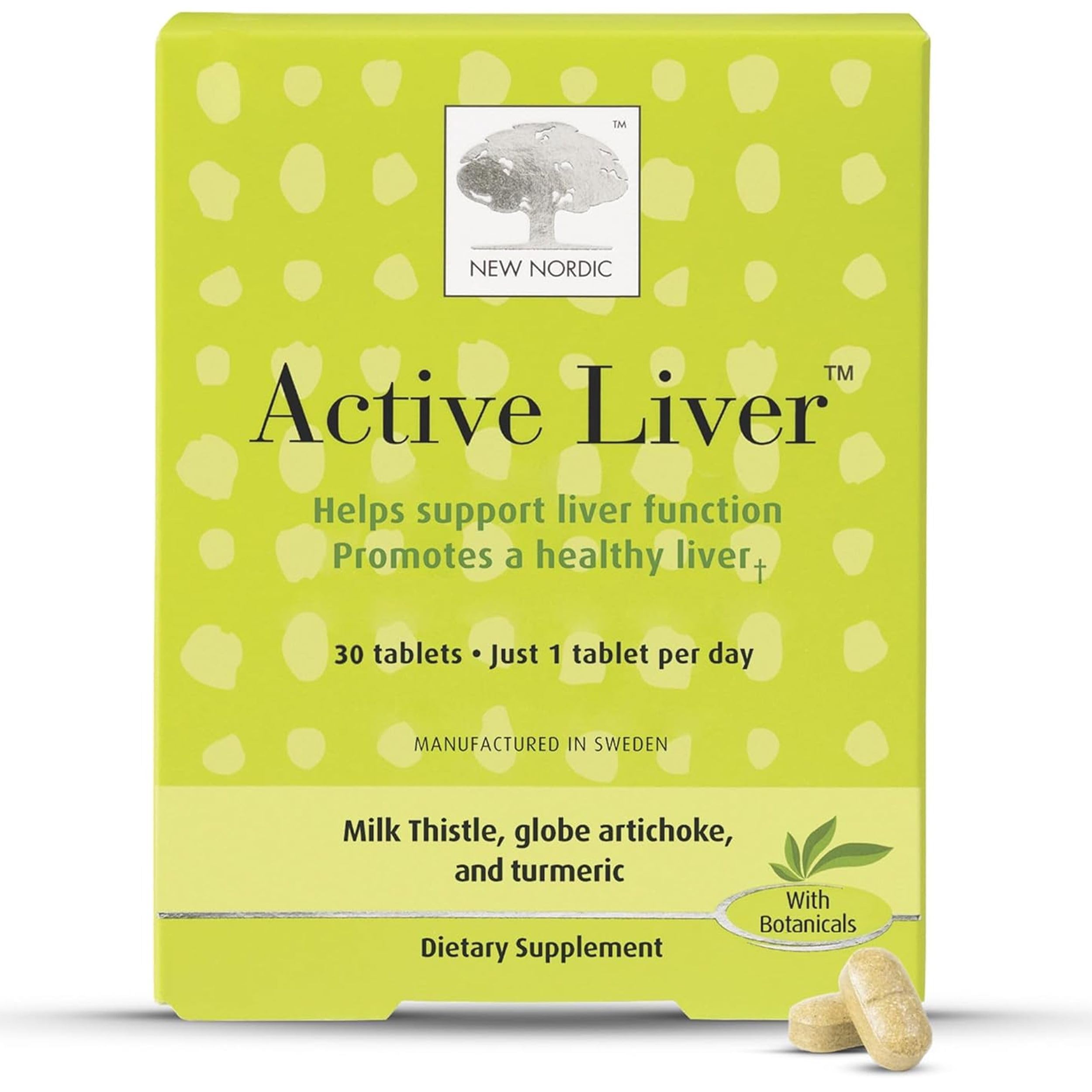 NEW NORDIC Active Liver – bouteille 30 jours, soutien potentiel du foie et de la digestion.