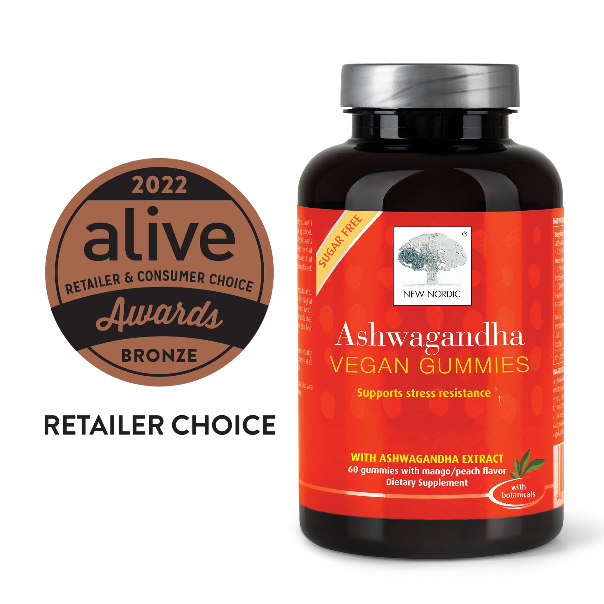 NEW NORDIC Ashwagandha Gummies : gommes mangue-pêche savoureuses
