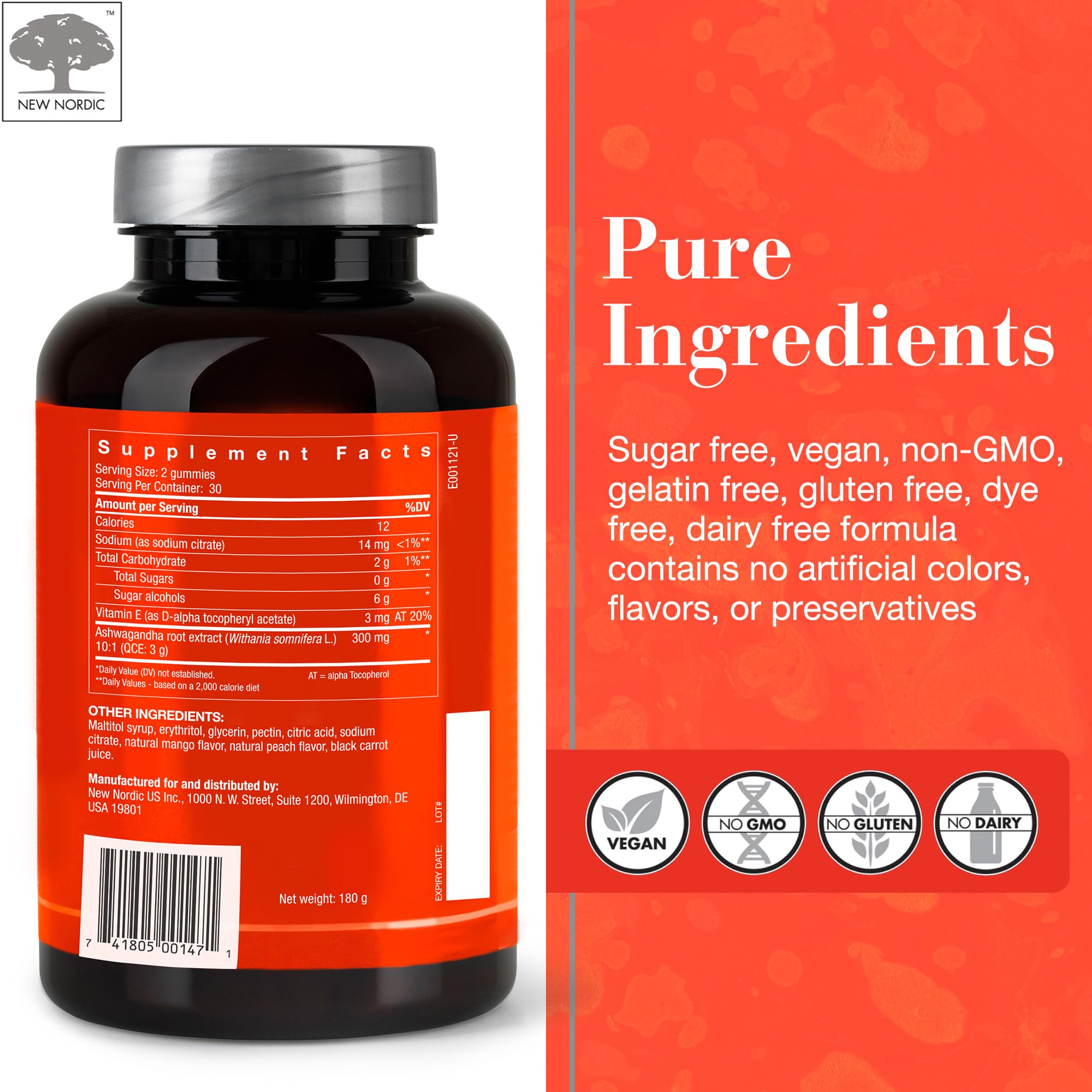 NEW NORDIC Ashwagandha Gummies : fabriqué en Scandinavie, qualité fiable