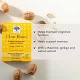 NEW NORDIC Clear Brain : noix et ginkgo visibles comme ingrédients clés.