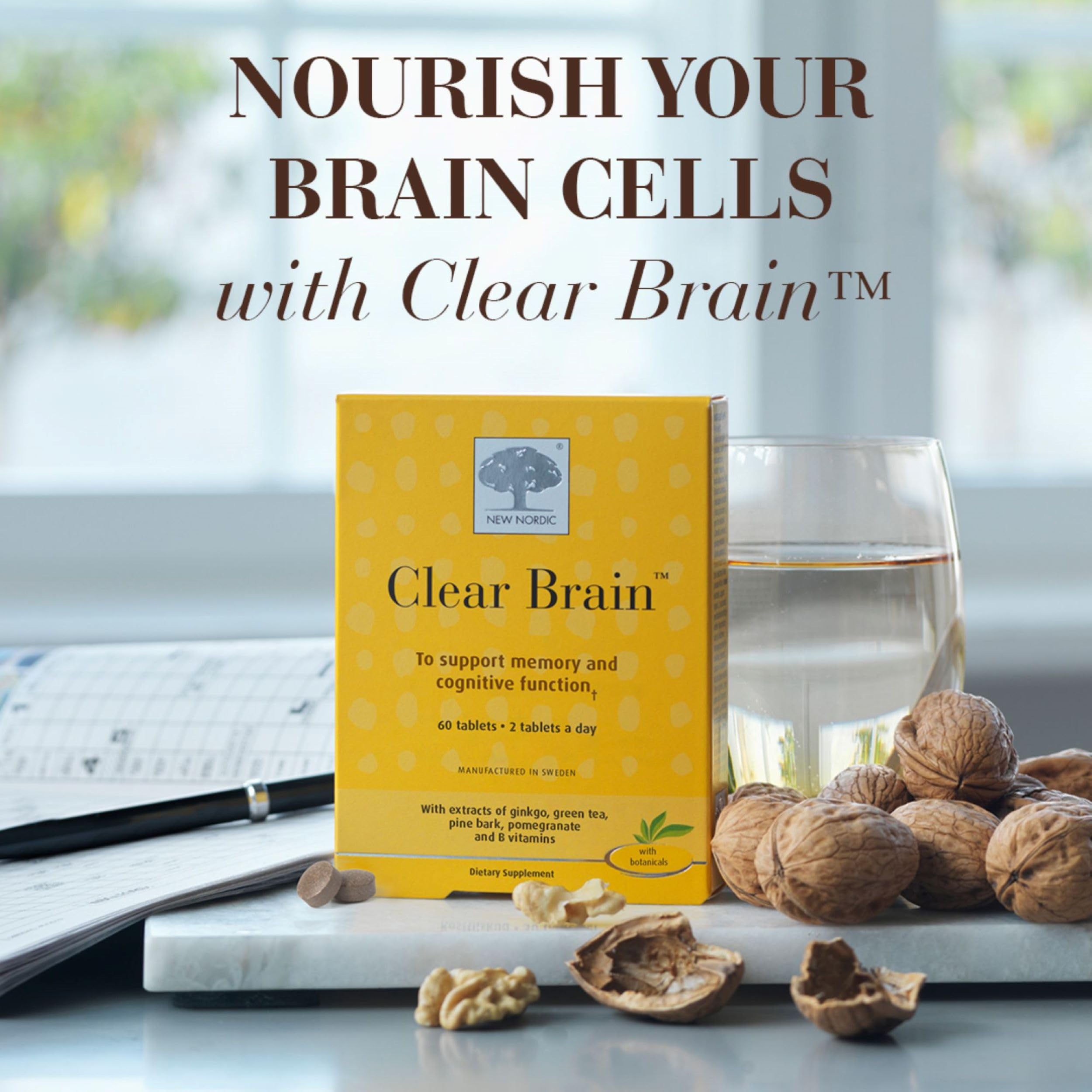 NEW NORDIC Clear Brain est végétalien et sans OGM, pratique au quotidien.