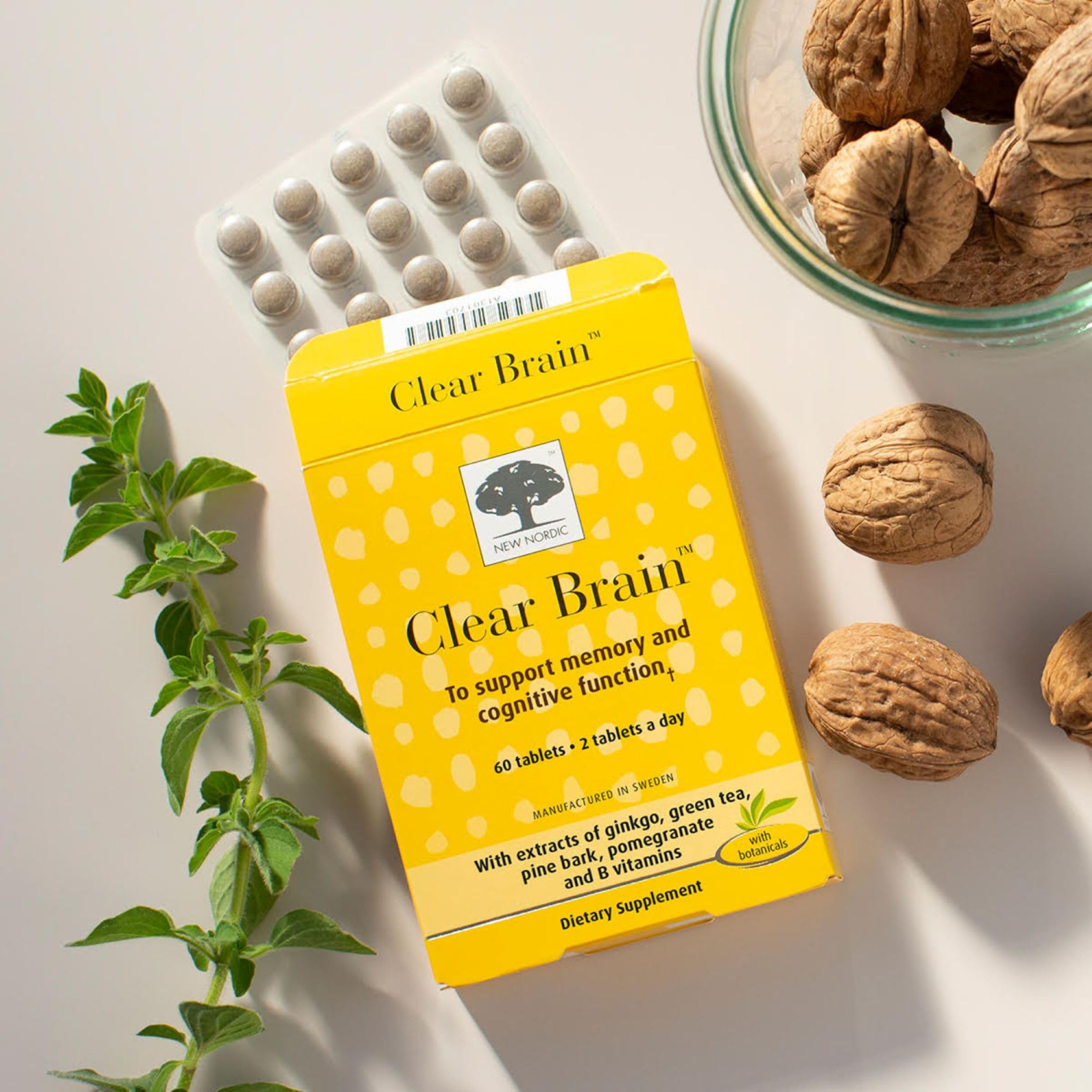 NEW NORDIC Clear Brain recommande deux capsules par jour pour une routine simple.