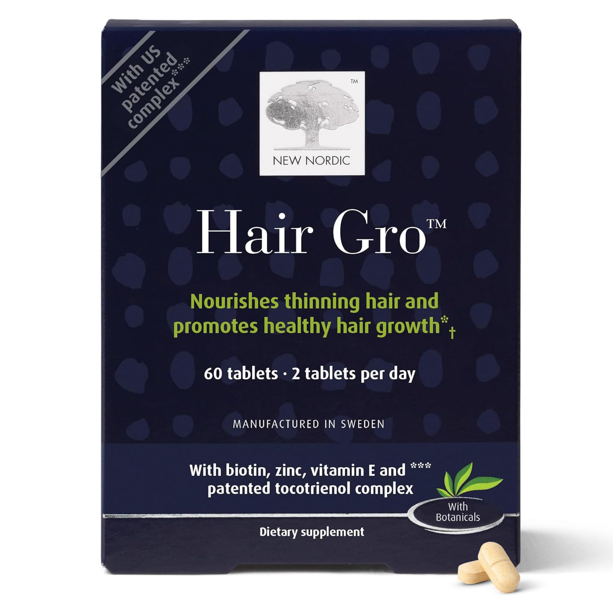 NEW NORDIC Hair GRO : boîte élégante prête pour votre routine capillaire quotidienne.