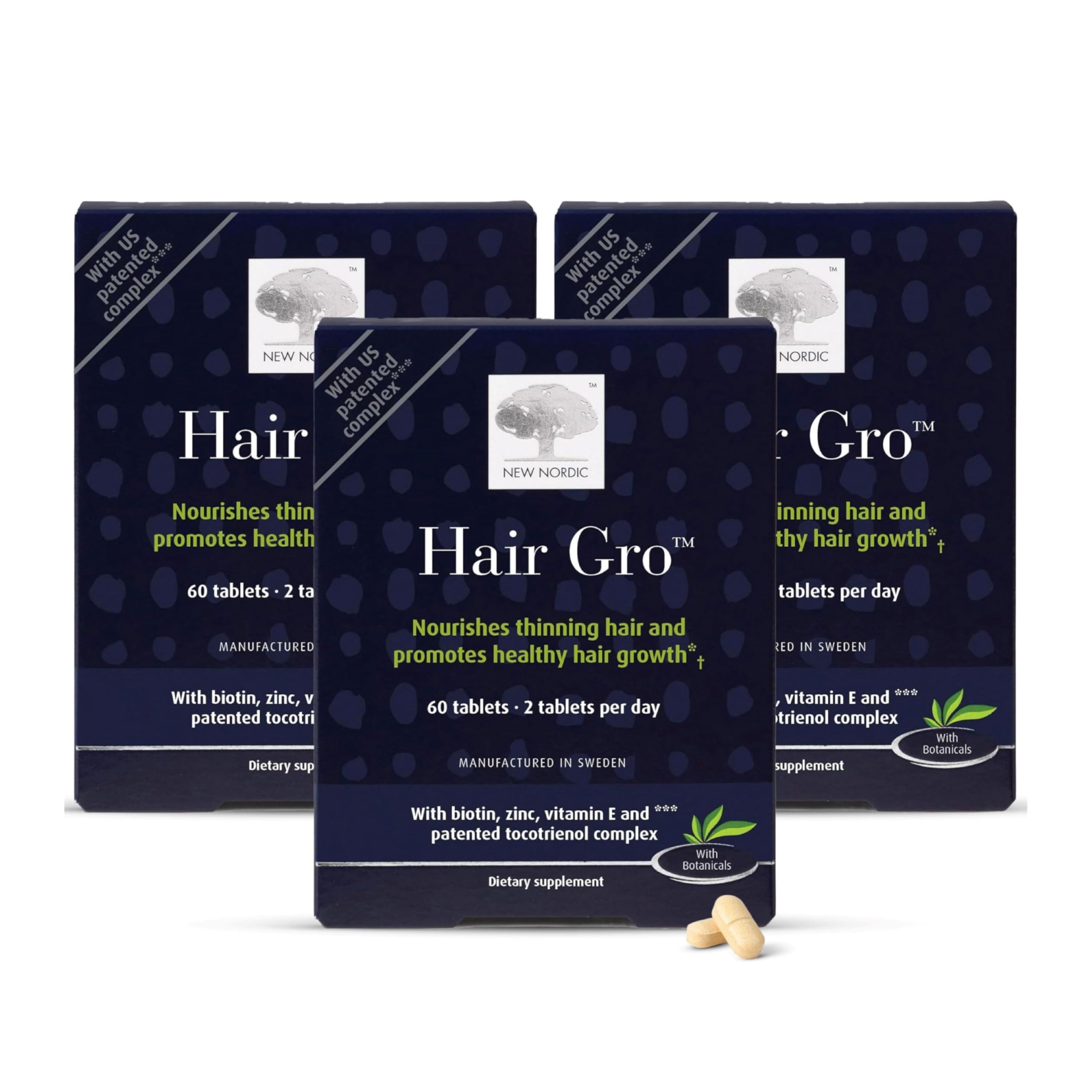 NEW NORDIC Hair GRO - bouteille: soutien potentiel à la croissance capillaire au quotidien.