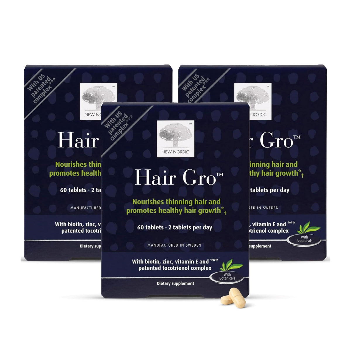NEW NORDIC Hair GRO - bouteille: soutien potentiel à la croissance capillaire au quotidien.