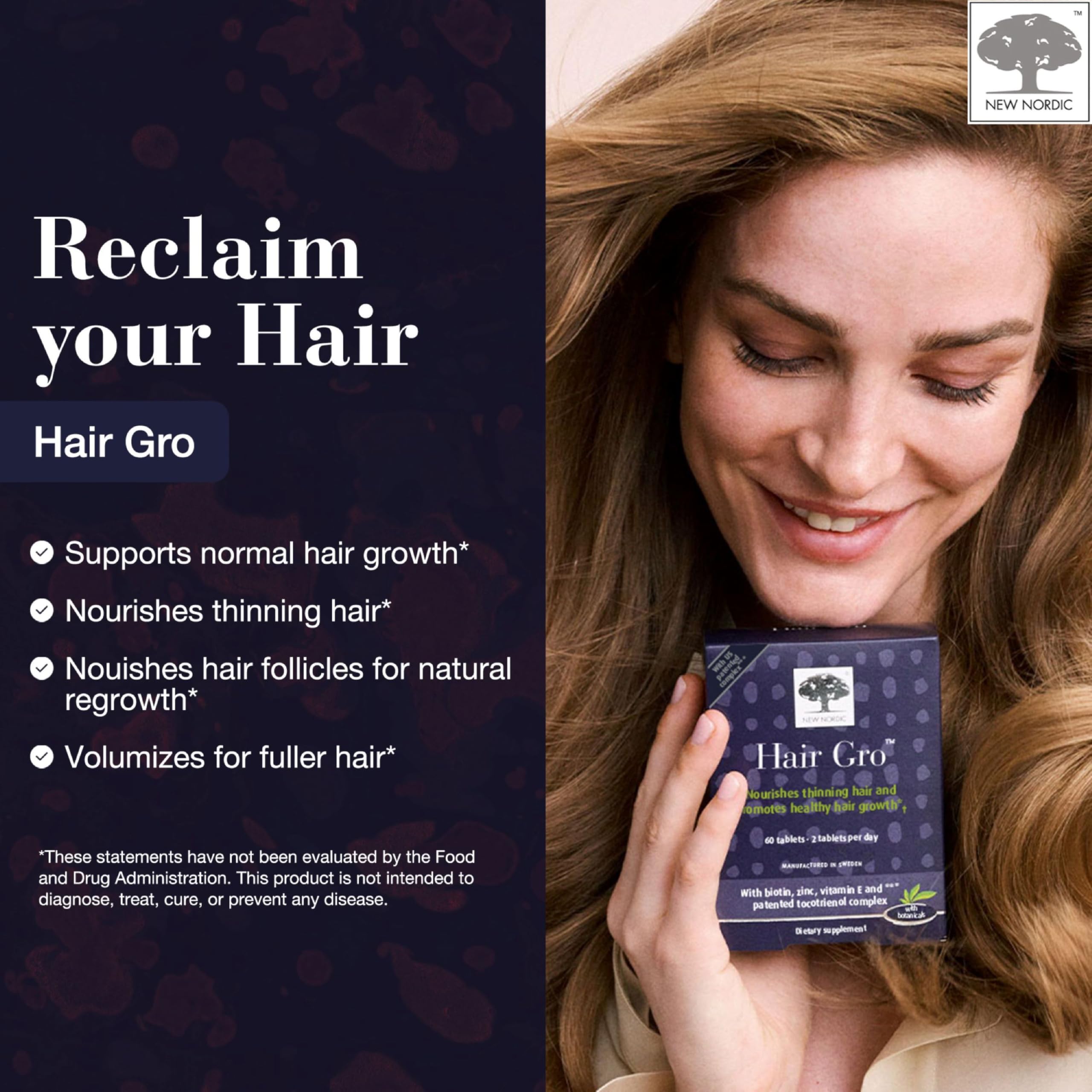 NEW NORDIC Hair GRO - capsules: complément quotidien pour nourrir les follicules naturellement.
