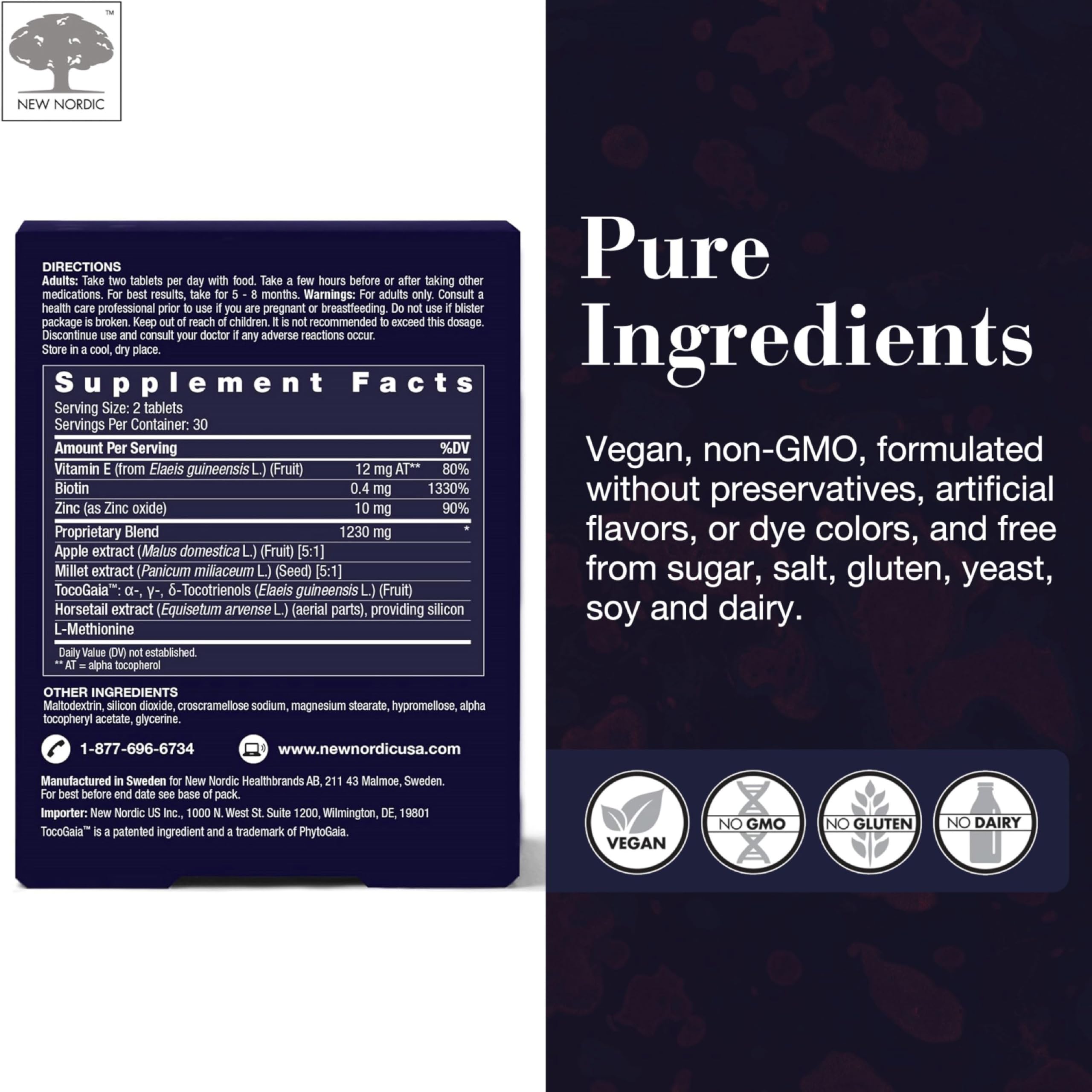 NEW NORDIC Hair GRO - fabrication: formulé sans SLS et ingrédients d'origine naturelle.