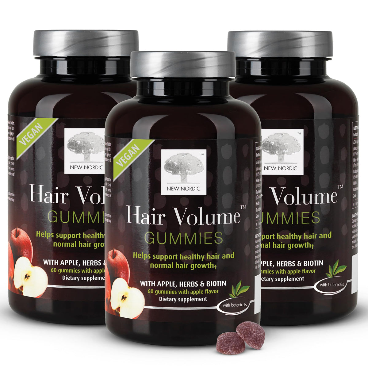 NEW NORDIC Hair Volume Gummies – bouteille pratique et facile à ranger pour le quotidien