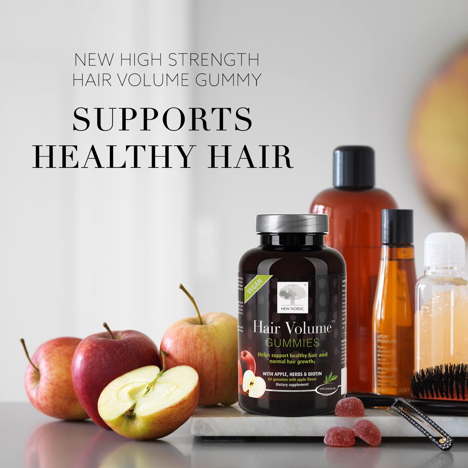 NEW NORDIC Hair Volume Gummies – emballage éco et accessibilité du produit
