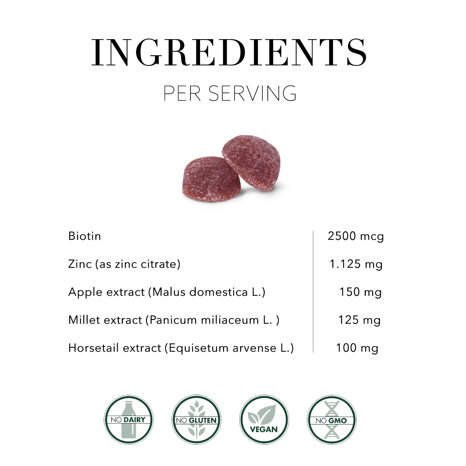 NEW NORDIC Hair Volume Gummies – ingrédients procyanidin-B2 et biotine visibles