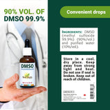 New Roots Herbal DMSO avec dosage précis grâce au compte-gouttes.