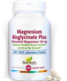 Bouteille NEW ROOTS HERBAL Magnesium Bisglycinate Plus prête à l'emploi pour votre routine.