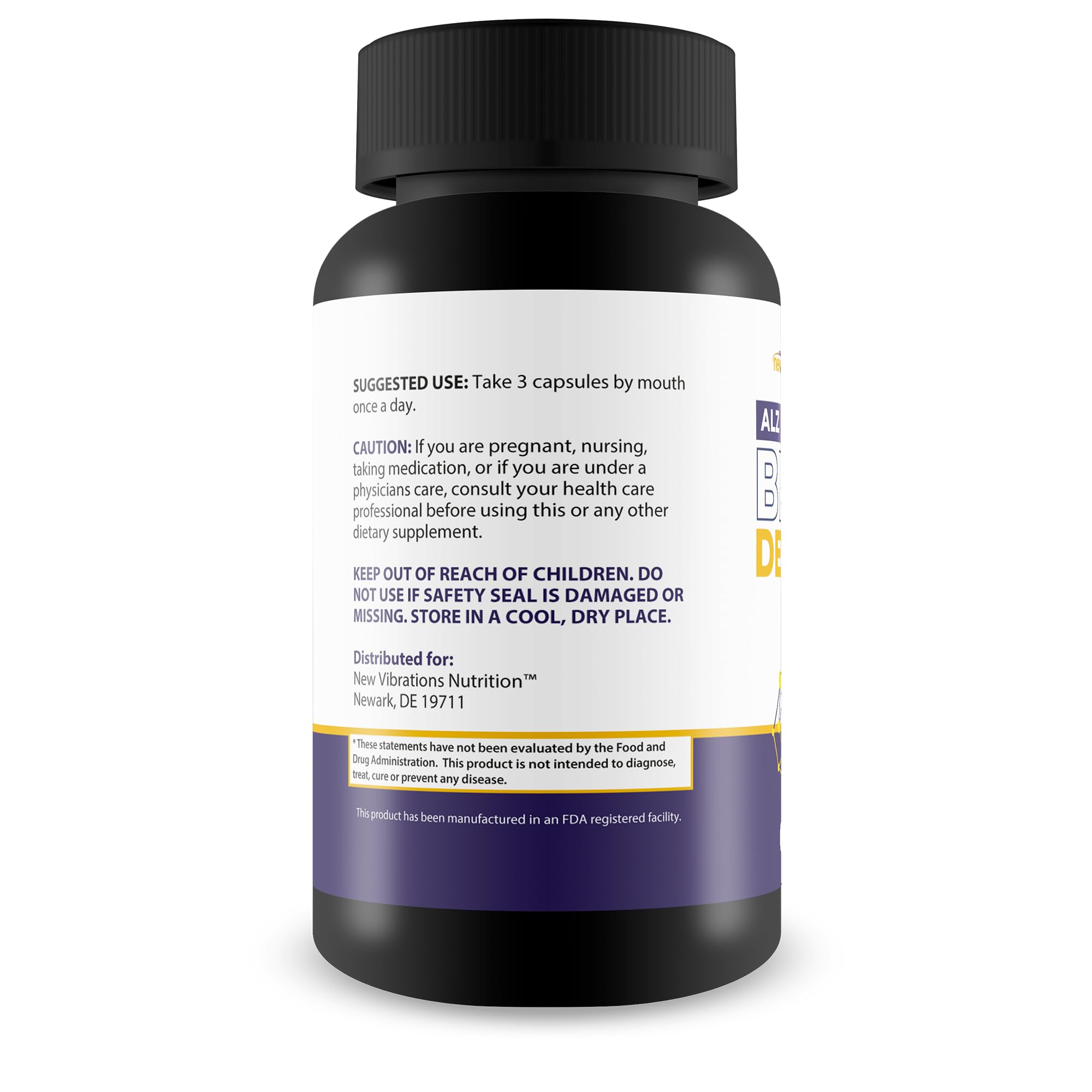 New Vibrations Brain Defence Pro - extrait curcuma et vitamine D pour la clarté