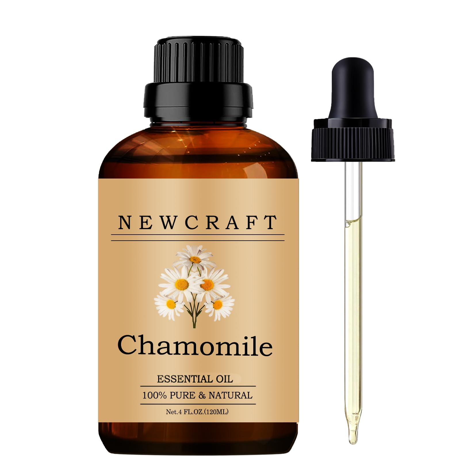 NewCraft huile essentielle camomille – bouteille avec pipette, pratique pour diffusion et respiration apaisante