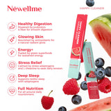 Sachets NEWELLME Happy Cleaner ouverts montrant le format à emporter