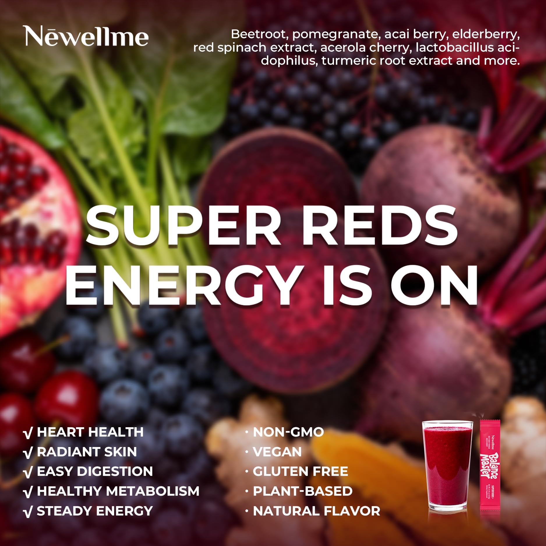 NEWELLME Mélange quotidien: superaliments pour une routine saine.
