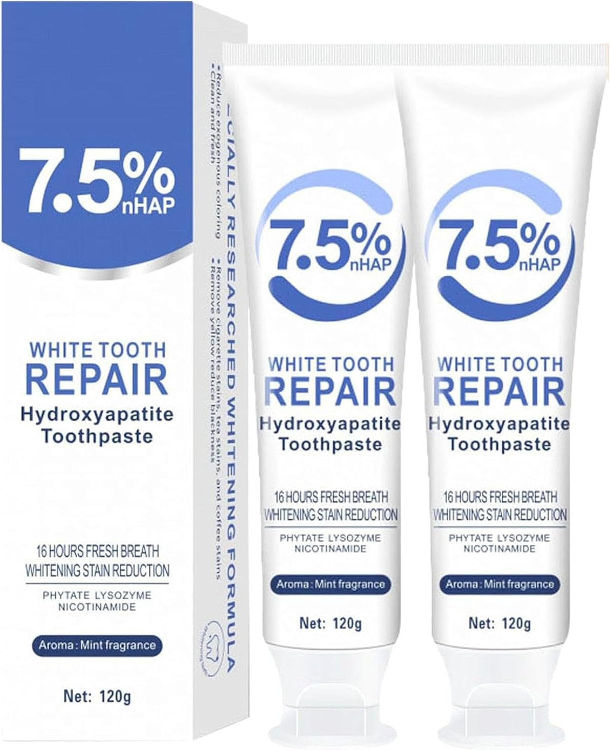 Newfs pâte dentaire 7,5% hydroxyapatite, nettoyage en profondeur et réparation de l'émail.