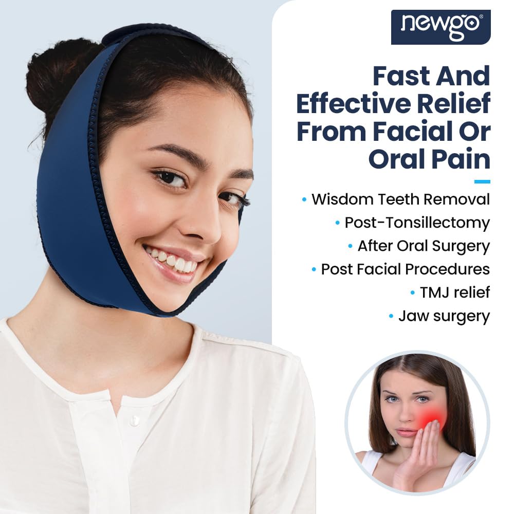 Le NEWGO bandeau glace visage menton assure un maintien mains libres.