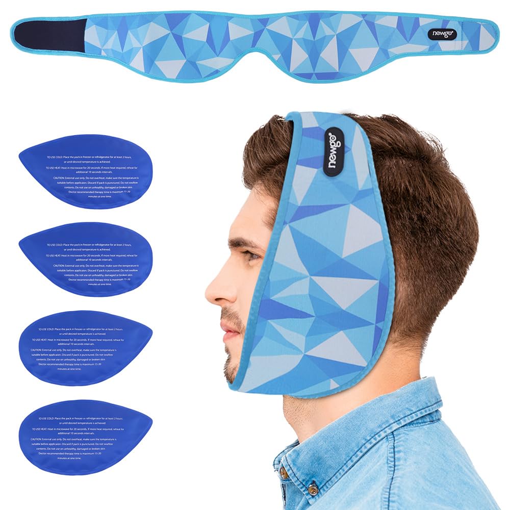 NEWGO bandeau glace visage idéal pour soulager douleur faciale après chirurgie dentaire.