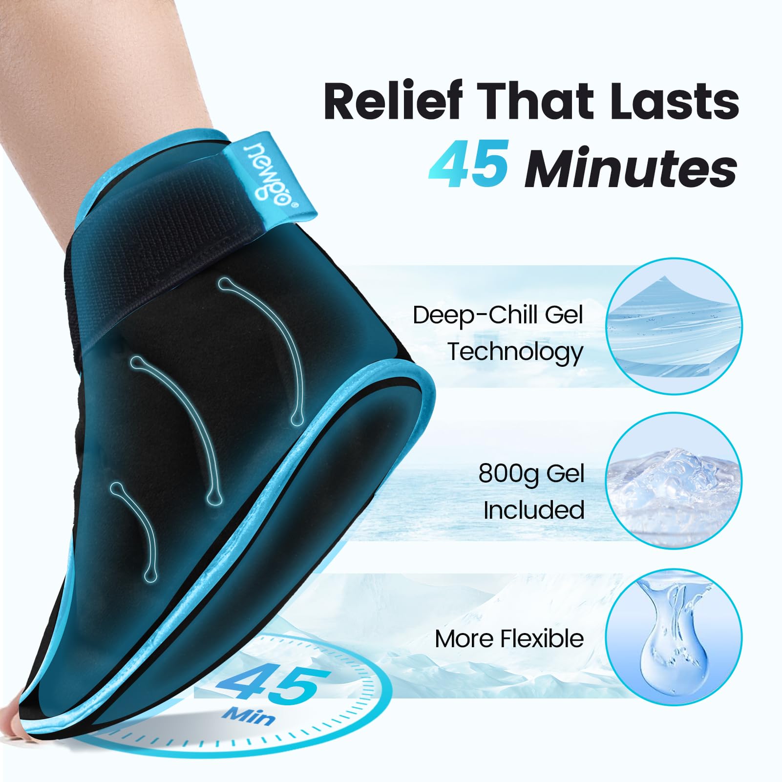 NEWGO Botte glace pied-cheville-couverte assure une fixation sûre pendant la récupération.