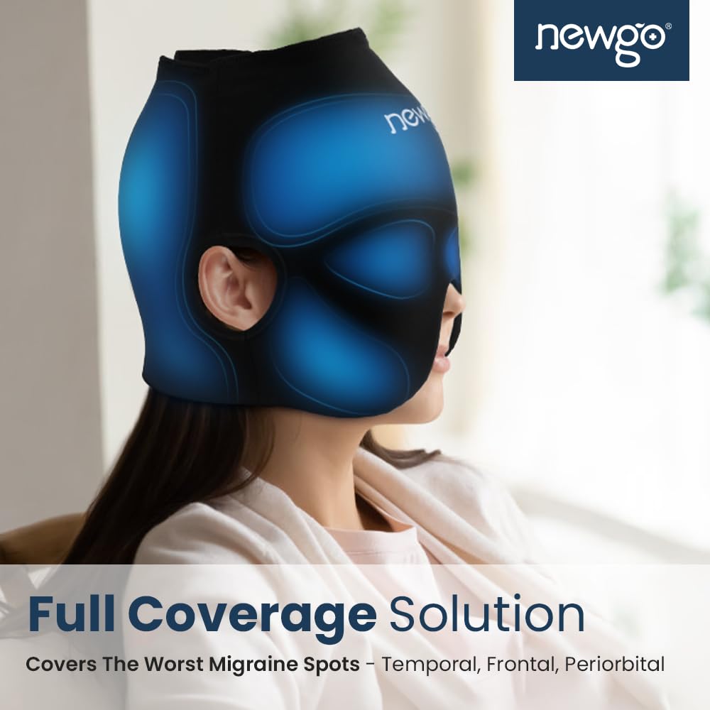 NEWGO Migraine Cap matière gel douce et flexible assure confort et maintien prolongé