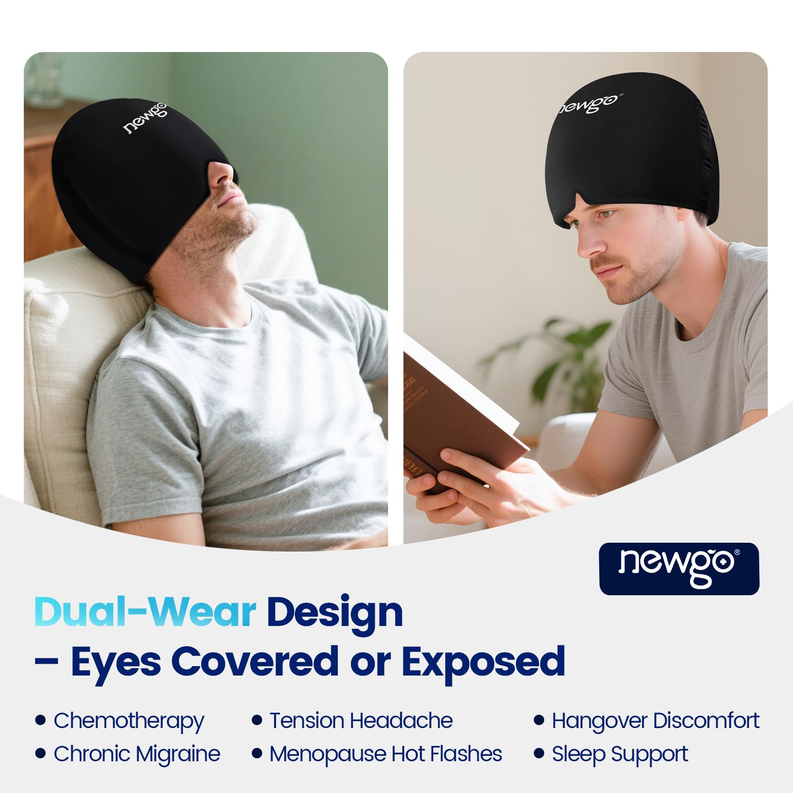 Bonnet NEWGO reste doux après congélation pour la protection cutanée.