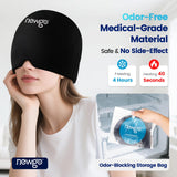 Cap NEWGO anti-migraine, utilisation chaude et froide pour le confort.