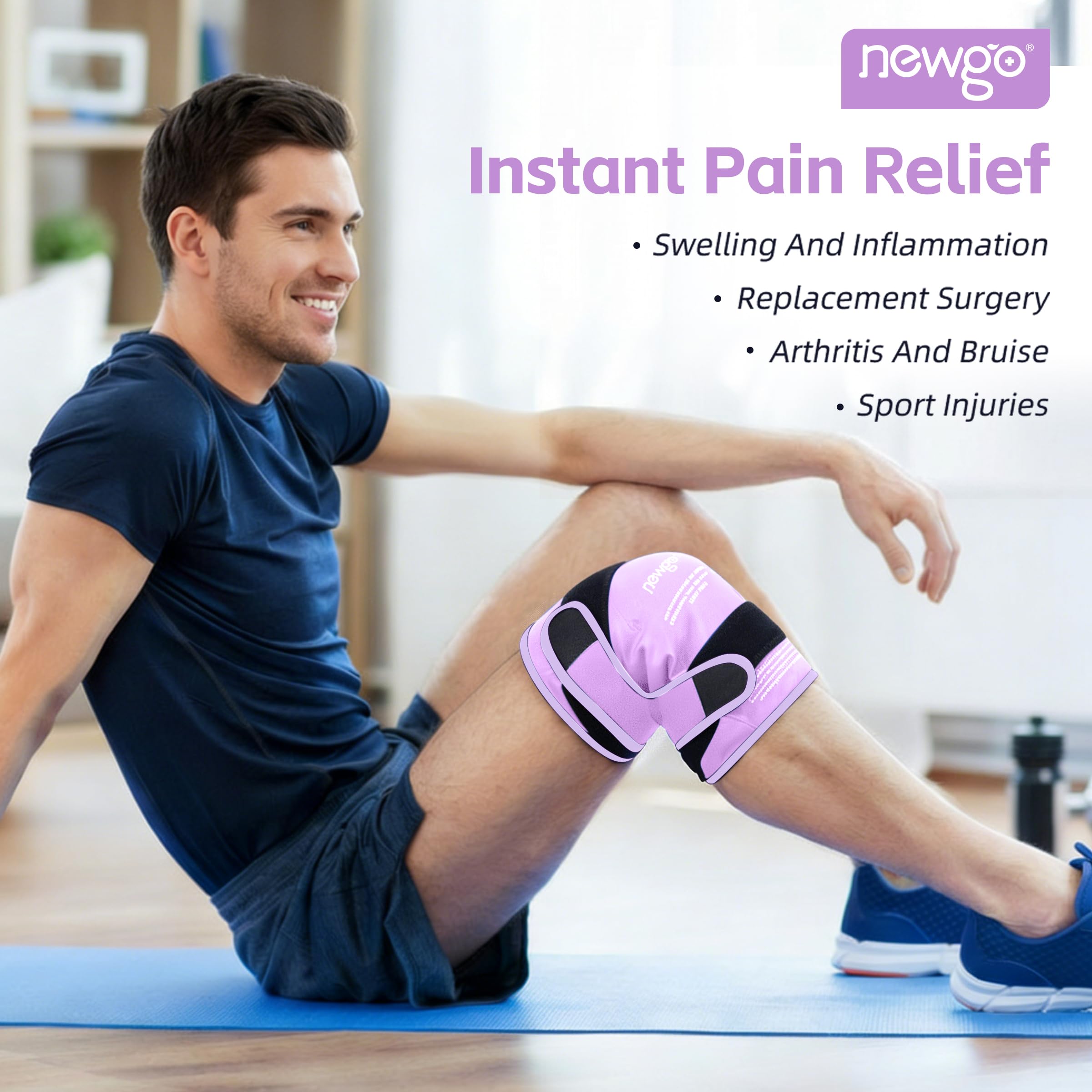 NEWGO design en Y genou, ajustement ergonomique et maintien sûr.