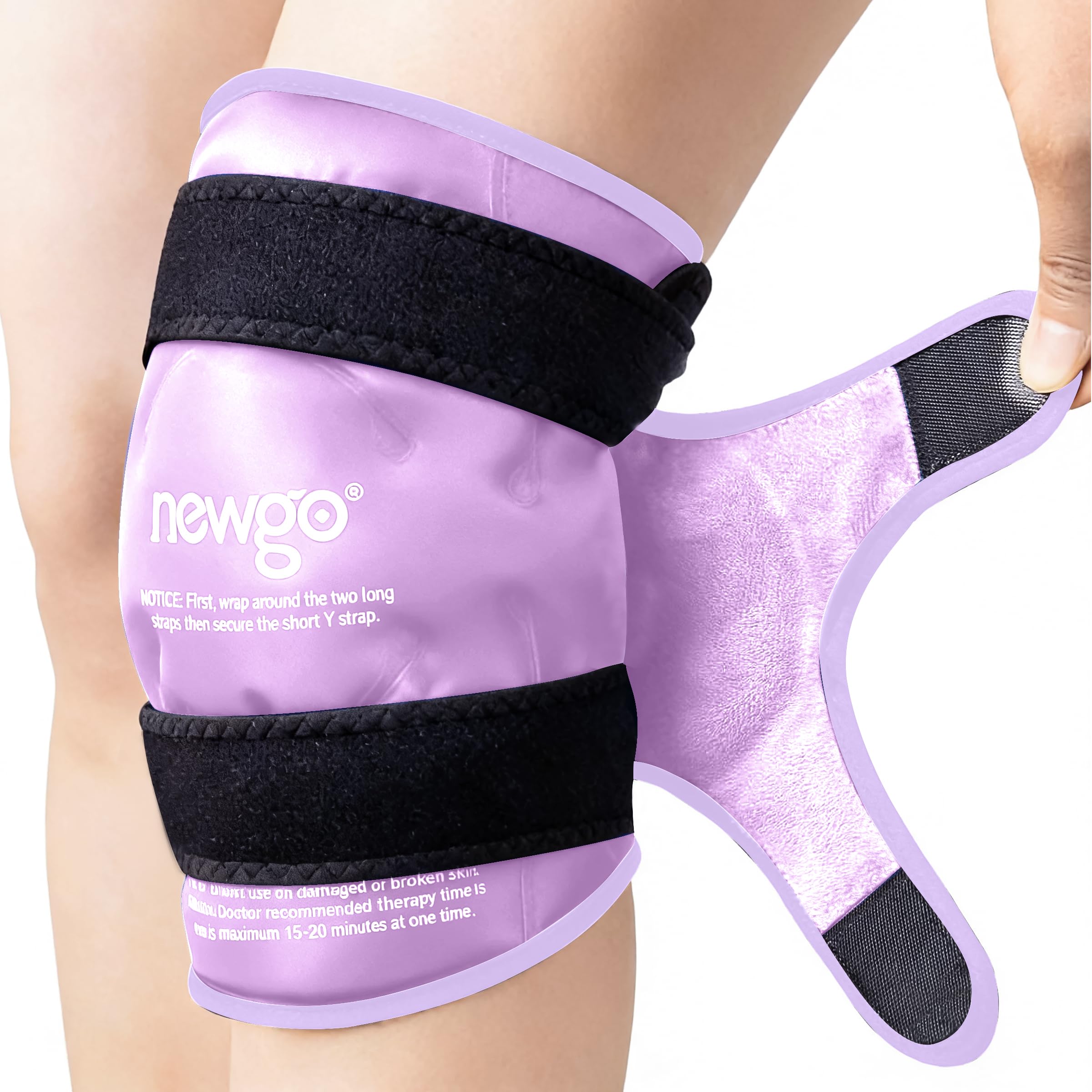 NEWGO gel froid genou, couverture complète pour un soulagement ciblé.
