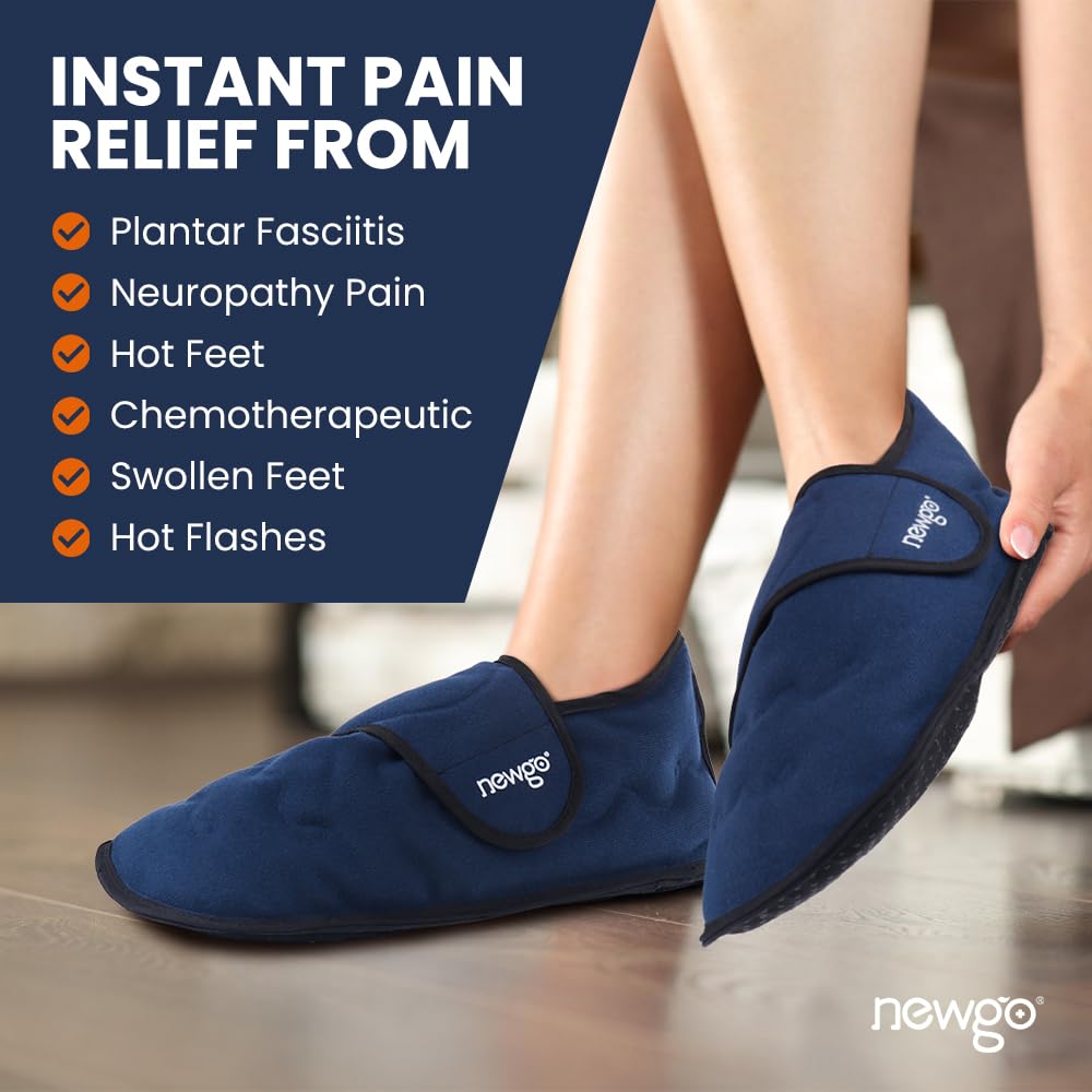 Gros plan sur le gel NEWGO, refroidissement ciblé des pieds