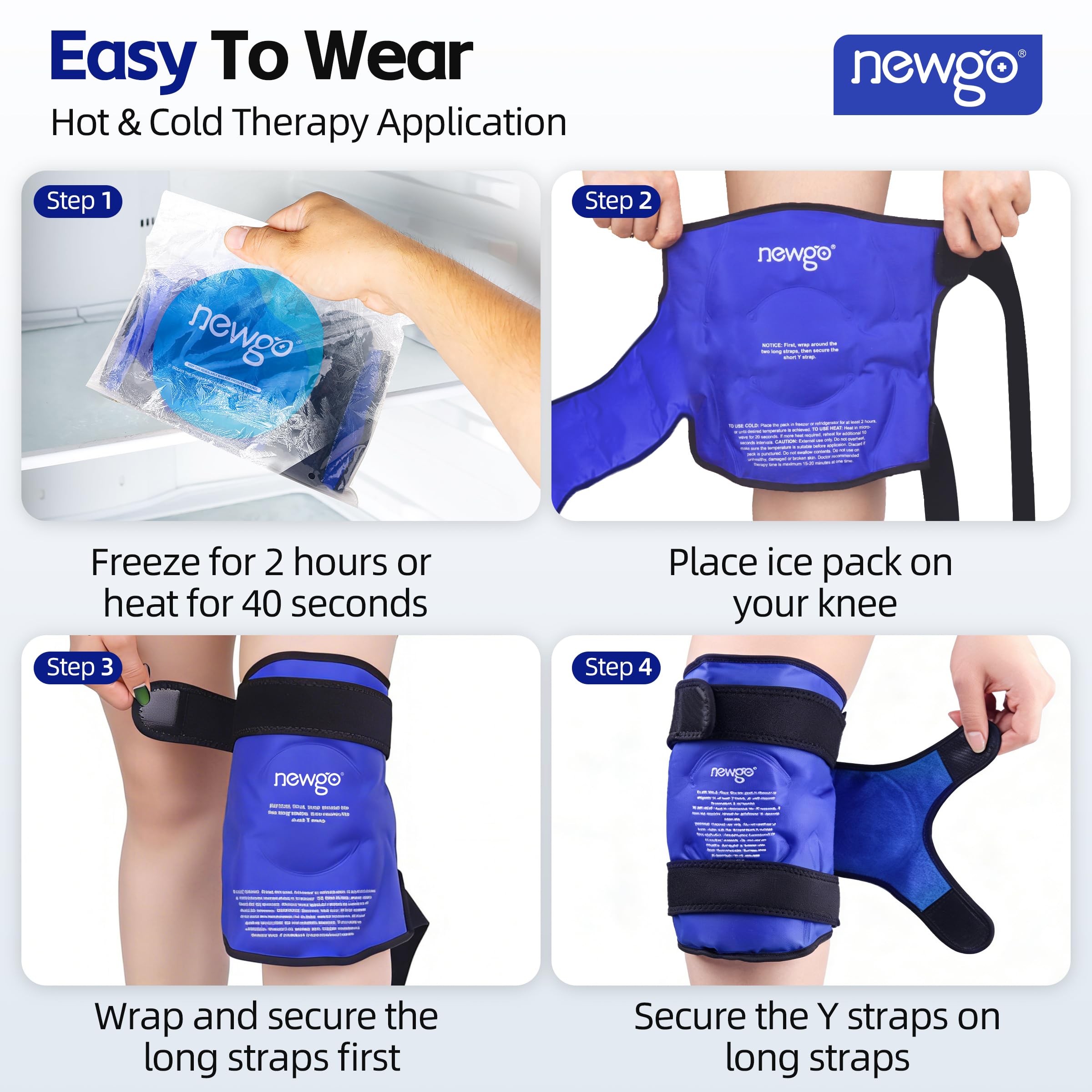 NEWGO Genou bleu: design ergonomique et port facile