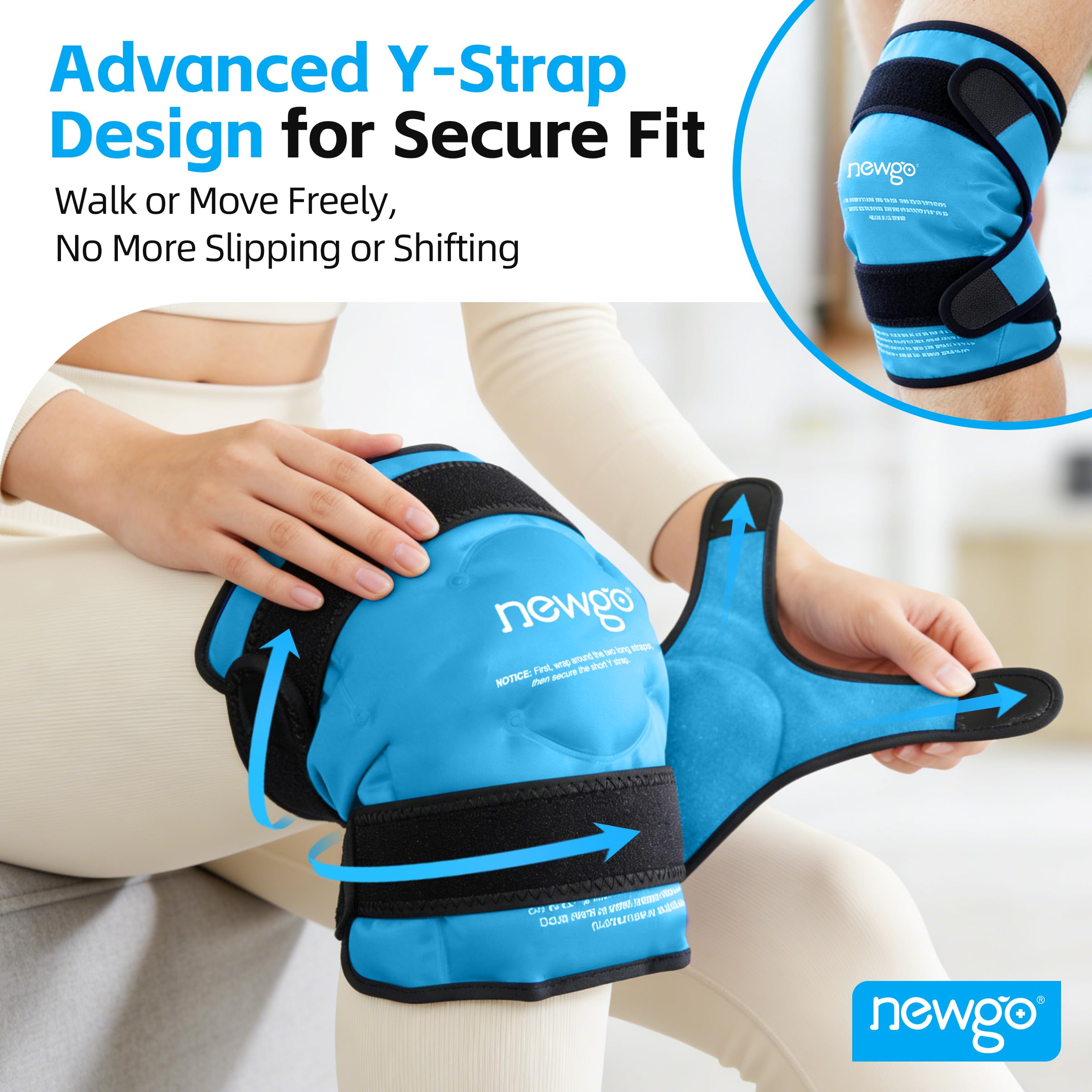 NEWGO genou-pliable-congelée: flexible même gelée pour un contact constant.