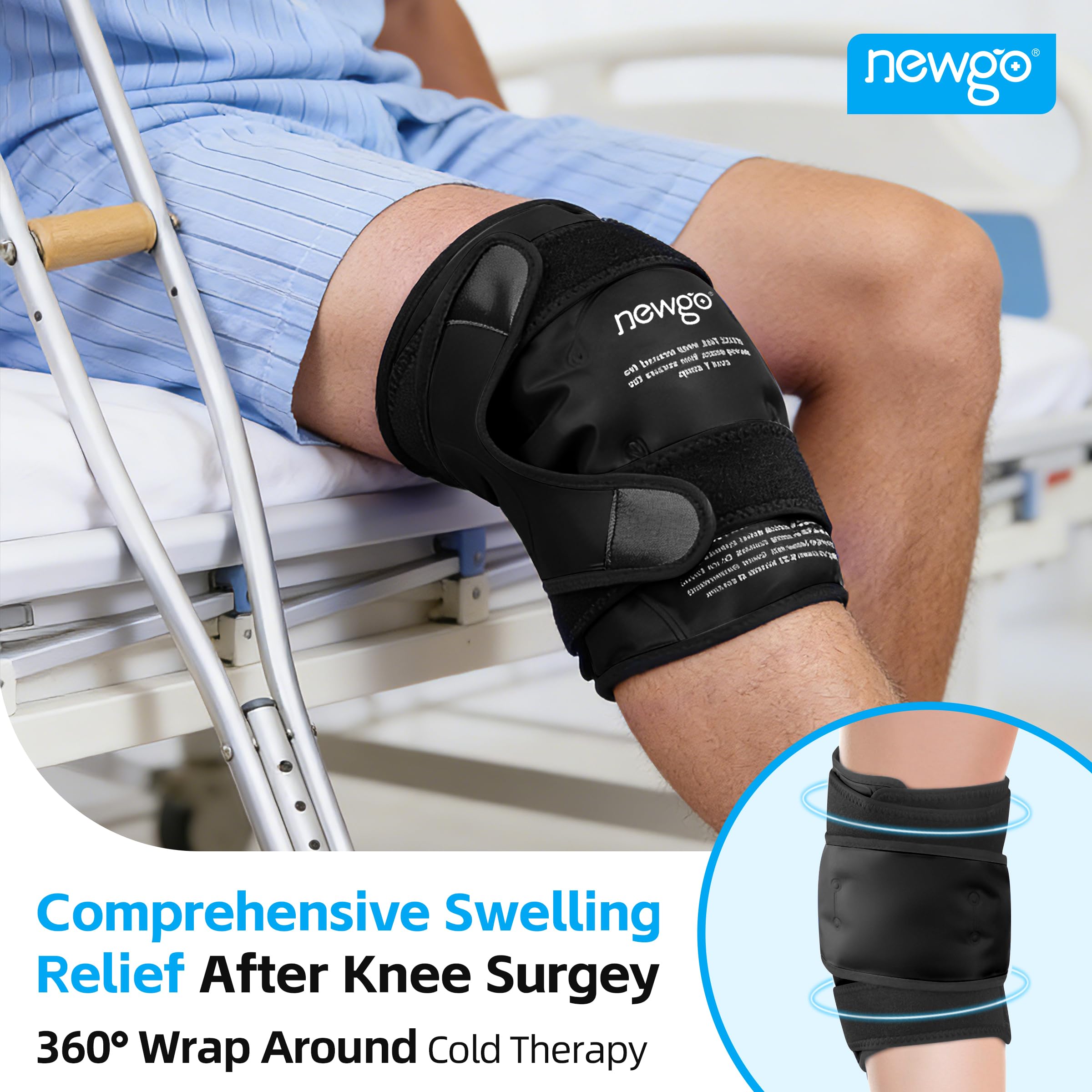 NEWGO glace genou – double-face pour transfert de chaleur ou de froid en douceur.