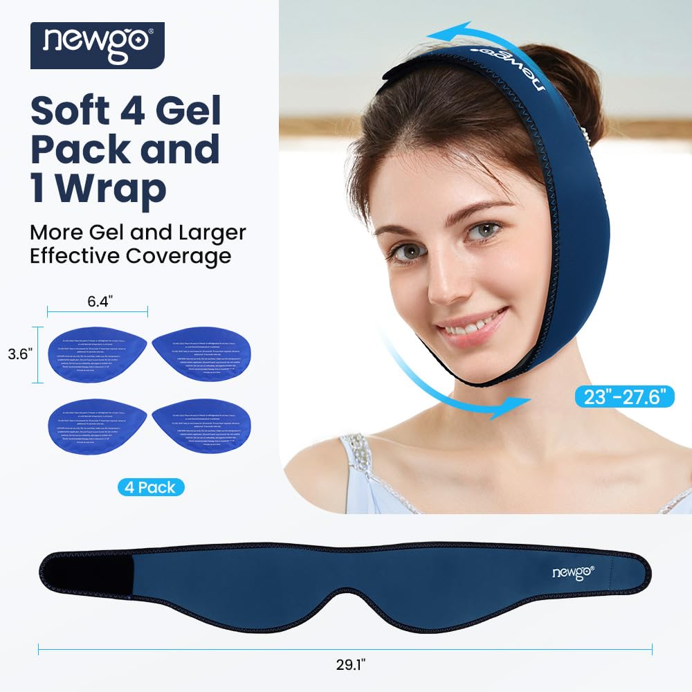Le NEWGO poche glace visage macheoire assure un maintien sécurisé.