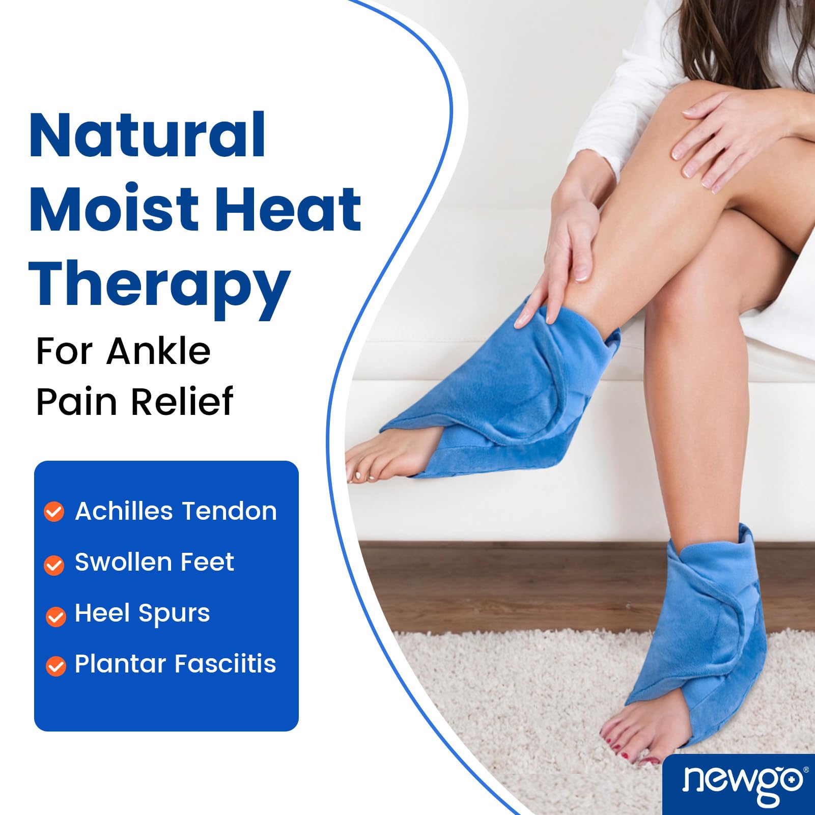 NEWGO talons et chevilles: chaleur douce pour le confort musculaire.