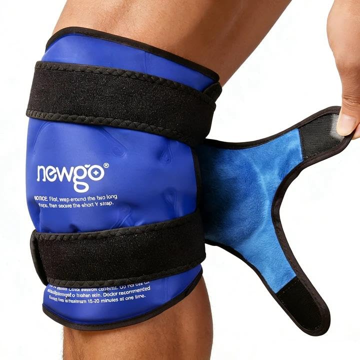 NEWGO XL glisse genou — vue avant, couverture complète et effet de gel.