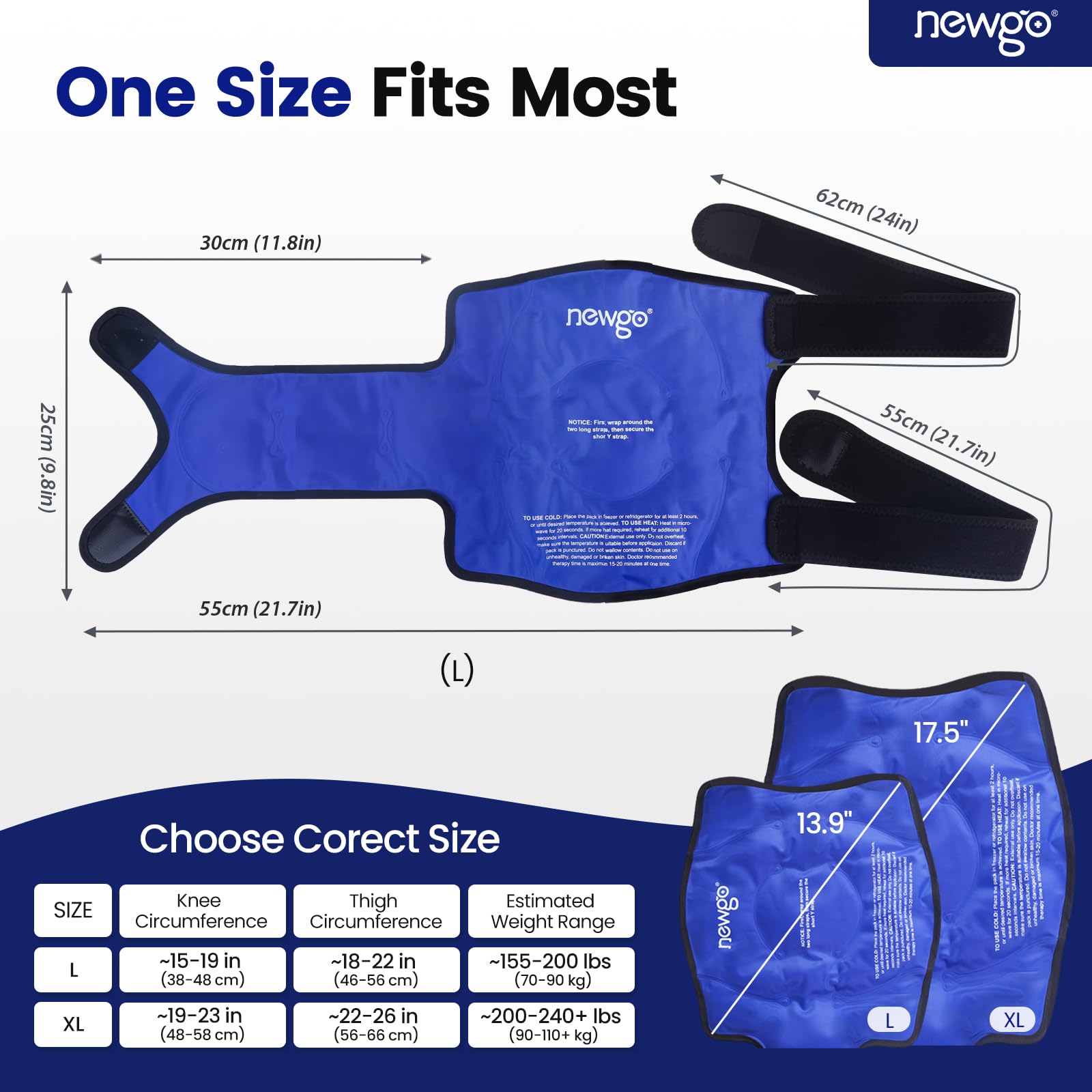 NEWGO XL trois sangles réglables — compression ajustable et stabilité sans glissement.