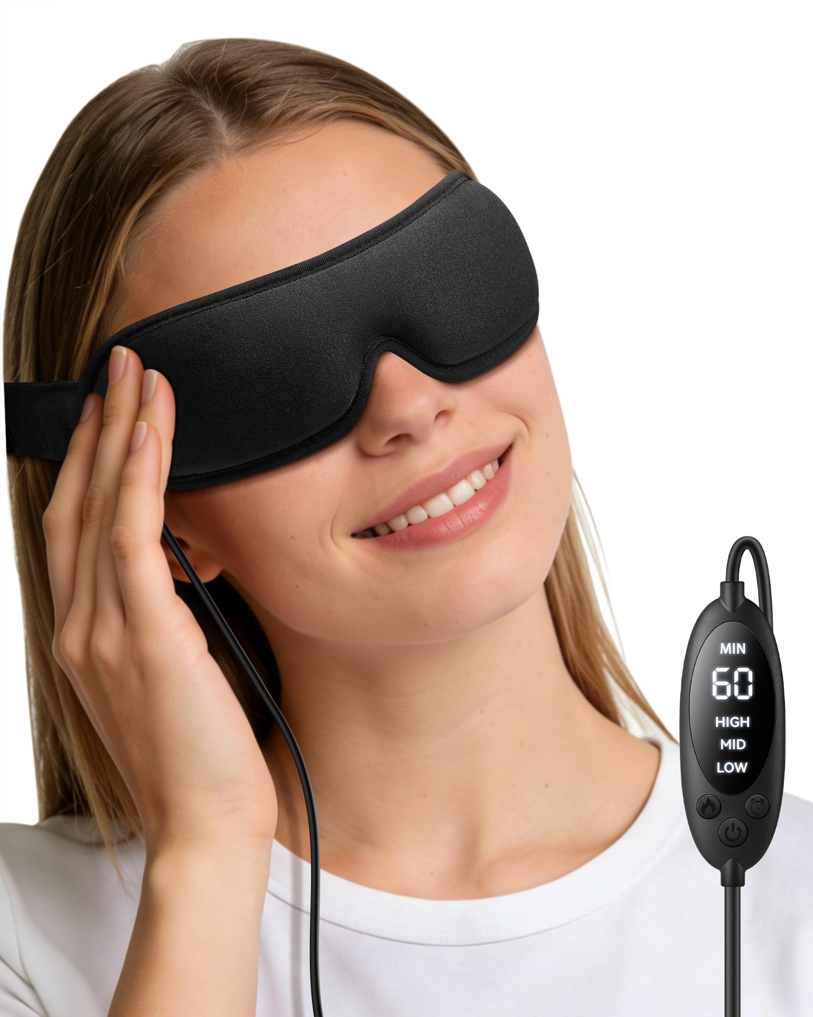 NEWLA masque yeux chauffant-relaxation: chaleur douce pour yeux fatigués.
