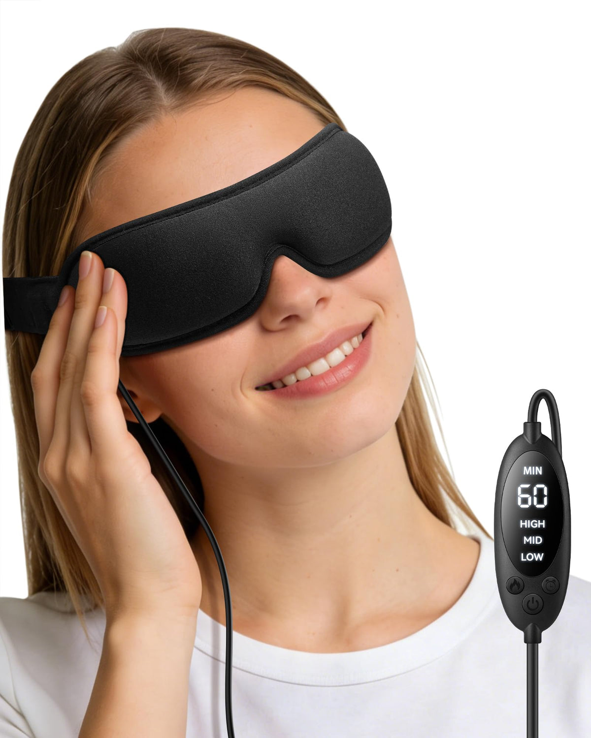 NEWLA masque yeux chauffant-relaxation: chaleur douce pour yeux fatigués.