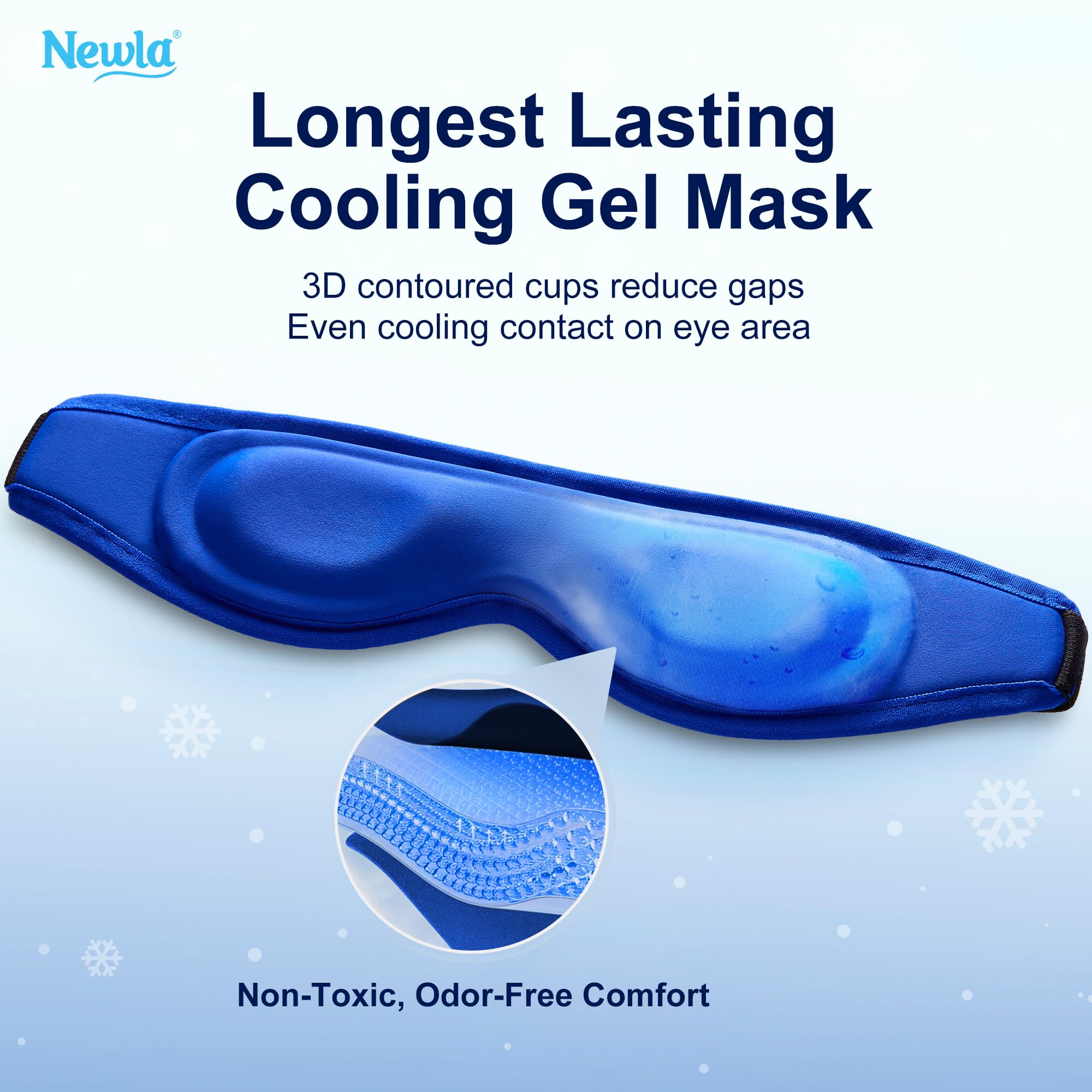 NEWLA masque yeux gel refroidissant – poids apaisant pour maux de tête et tension.
