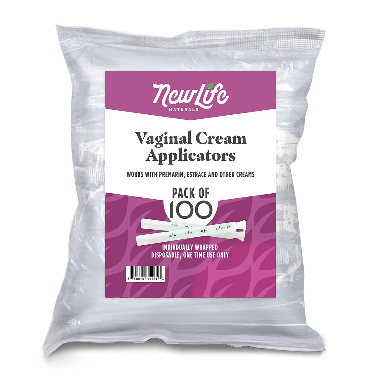 NewLife Naturals Applicateur vaginal jetable avec emballage individuel, hygiénique et pratique.