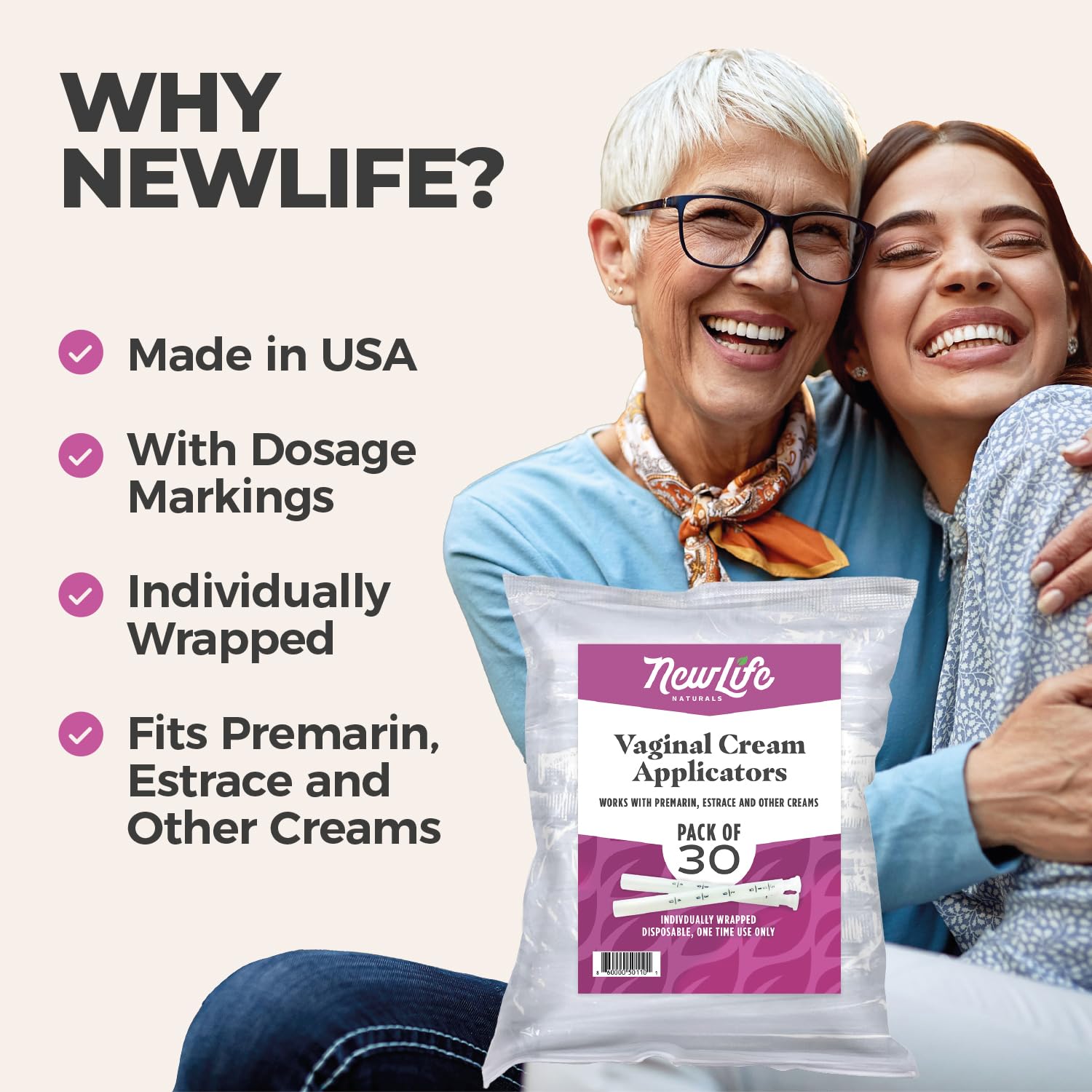 NewLife Naturals applicateur vaginal emballage individuel assure une hygiène parfaite.