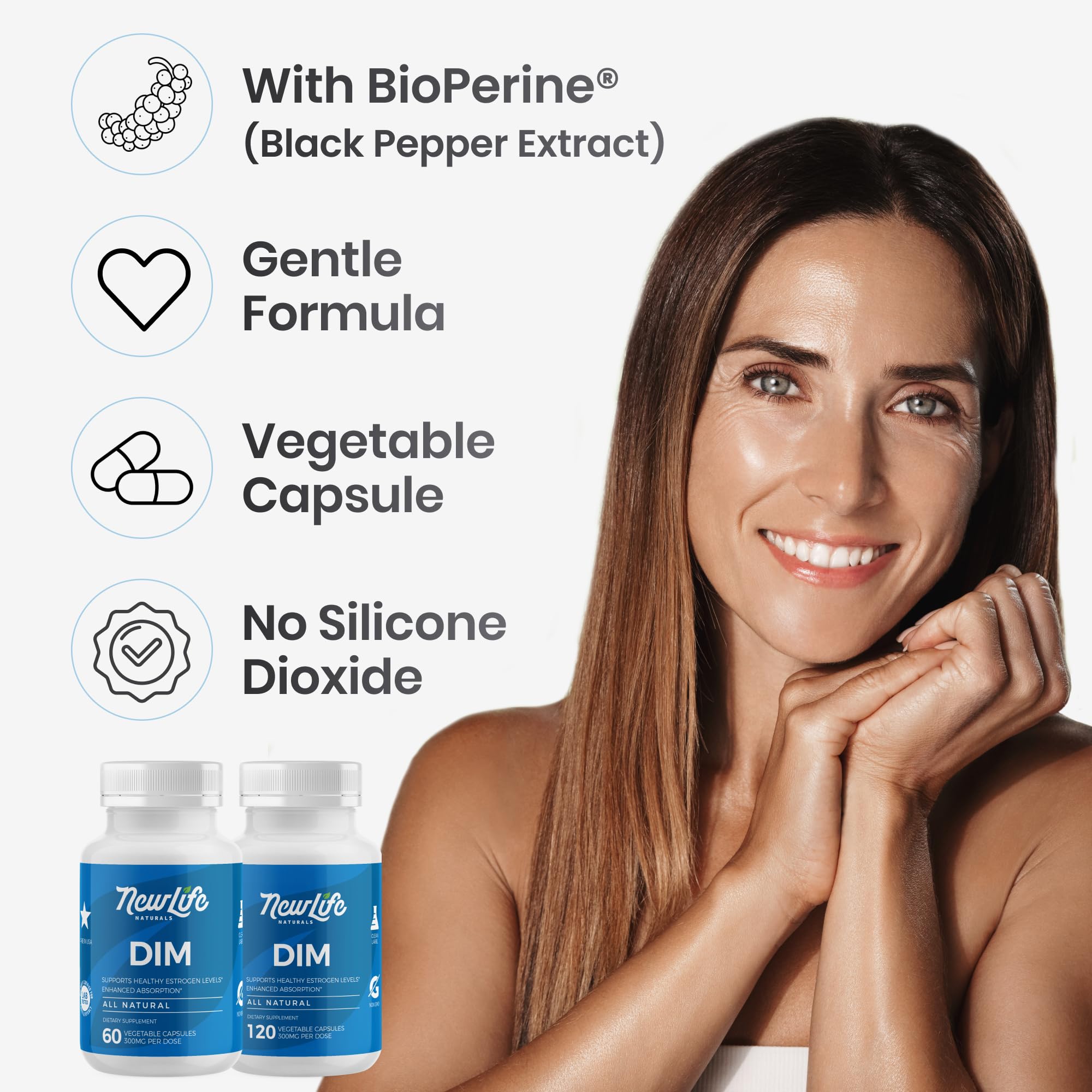 DIM NewLife Naturals: soutien SOPK et équilibre hormonal.