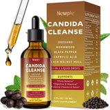 Newpie Candida Cleanse: bouteille-gouttes, pratique pour le soutien digestif quotidien.
