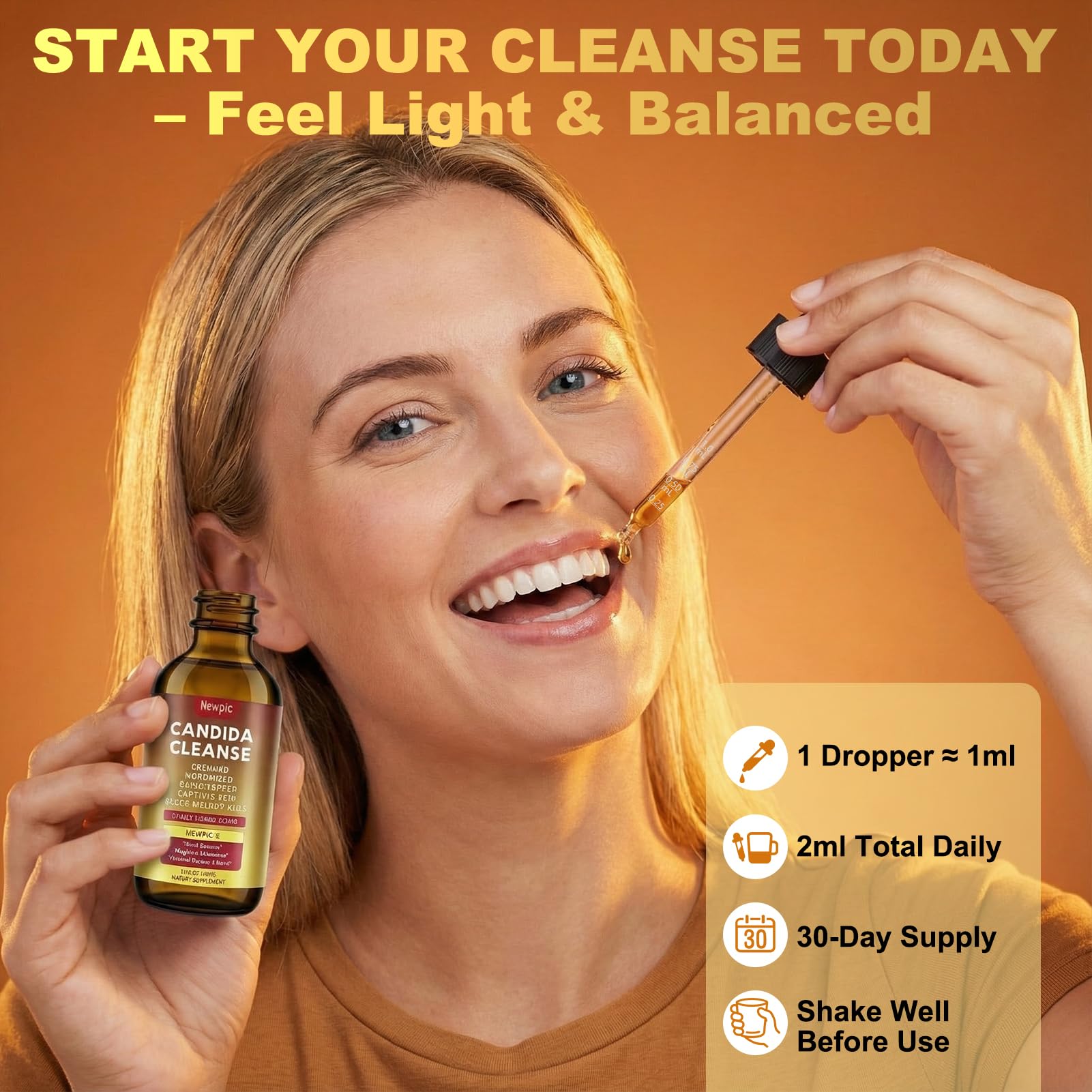Newpie Candida Cleanse: ingrédients origan et acide caprylique pour une synergie naturelle.