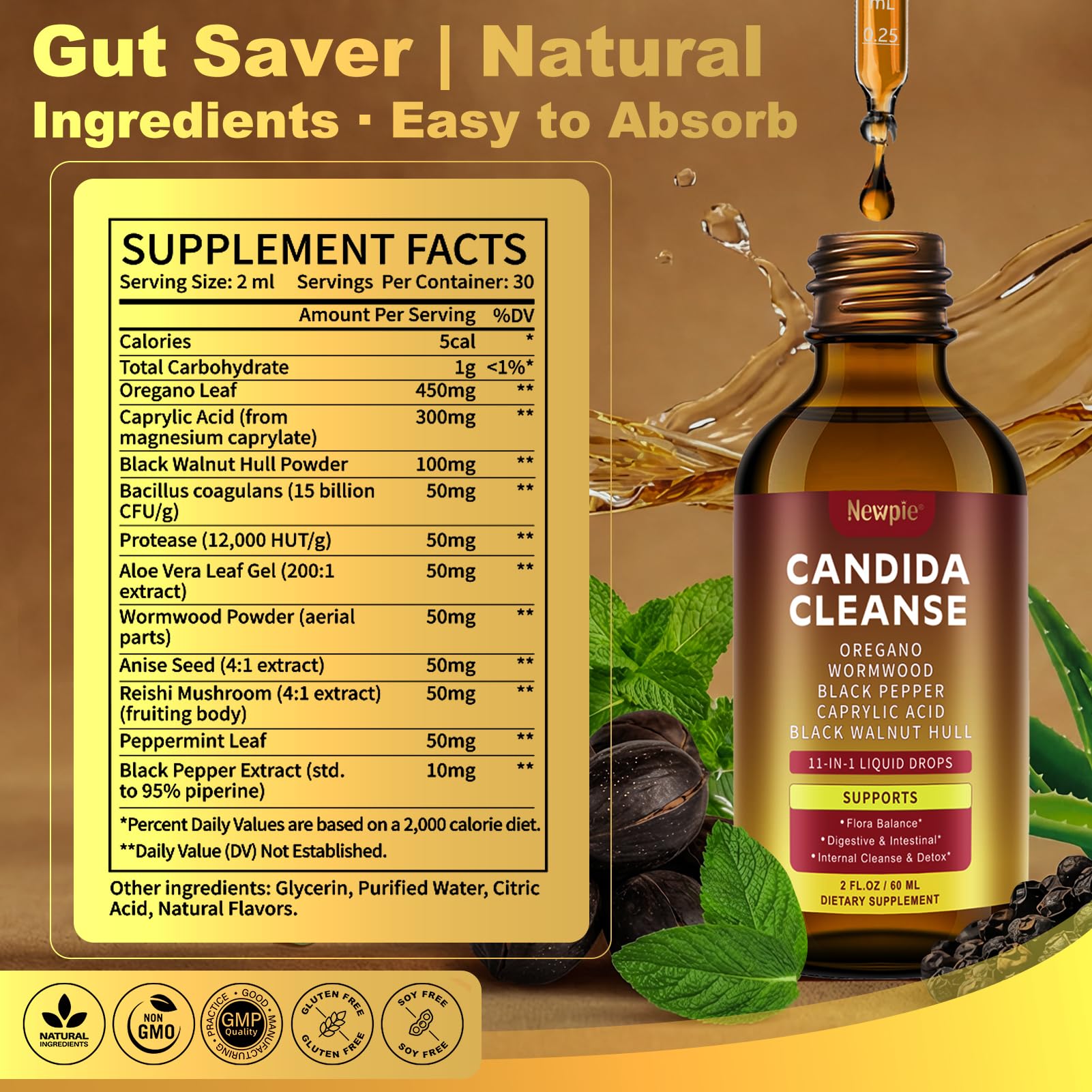 Newpie Candida Cleanse: routine quotidienne simplifiée pour le confort digestif.