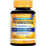 NewRhythm Probiotics: 50 milliards d'organismes et 20 souches pour une diversité probiotique.