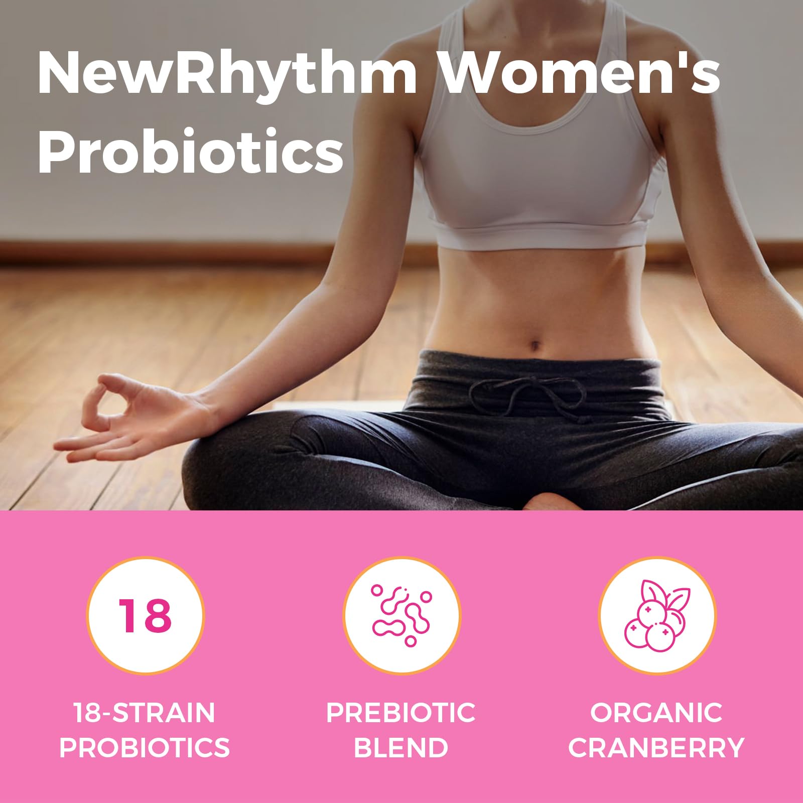 NewRhythm Probiotiques Femmes – extrait de canneberge biologique pour une saveur naturelle